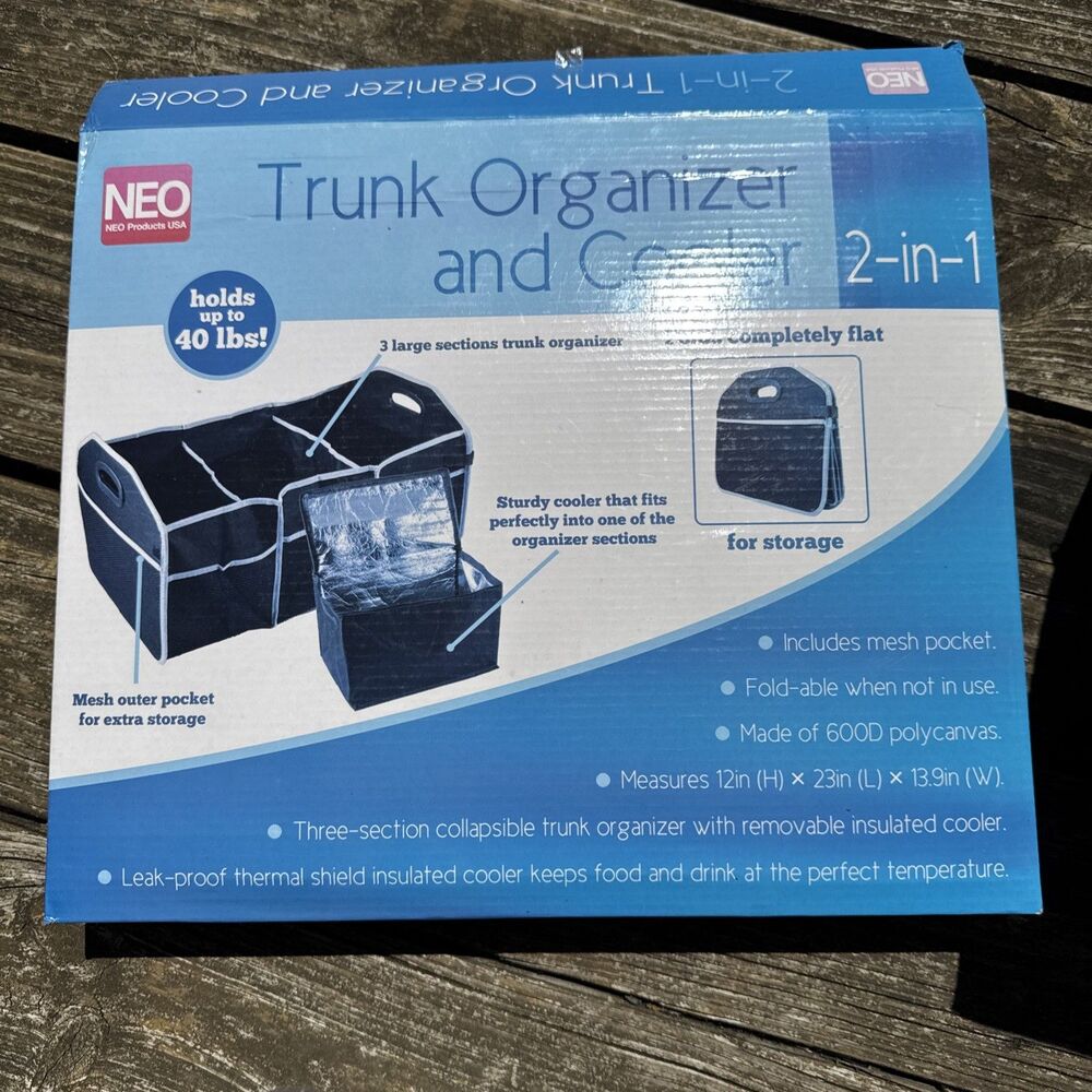 Neo Trunk Organizer and Cooler 2 In 1 Car Trunk Organizer Open Box Not Used